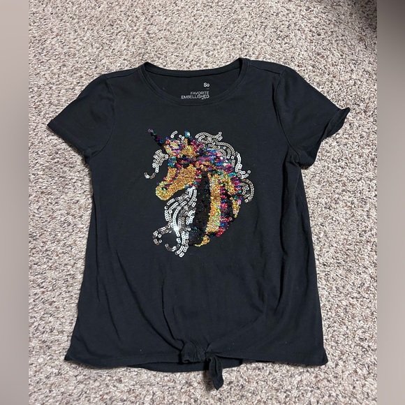 Girl’s Unicorn Short Sleeve Tee 10/12 - Picture 2 of 2